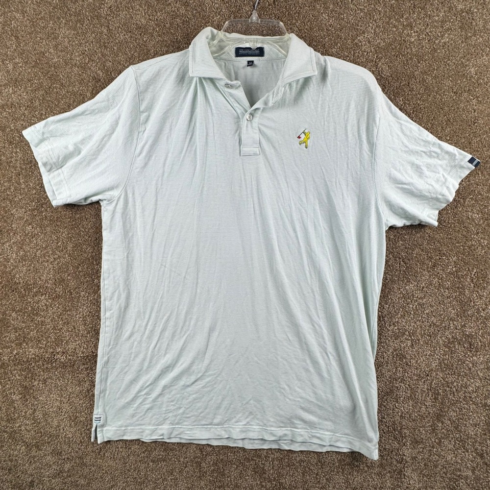 Live Forever Golf Mens Natural Performance Striped Polo Shirt Mint Green Size M